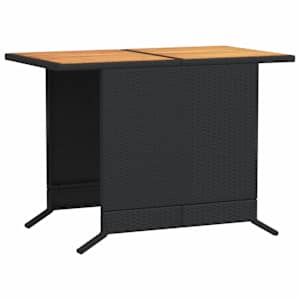 3dílný bistro set s poduškami černý polyratan - obrázek 9