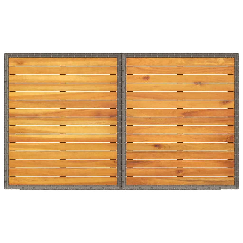 Bistro garnitura 3-delna z blazinami siv poli ratan - slika 13