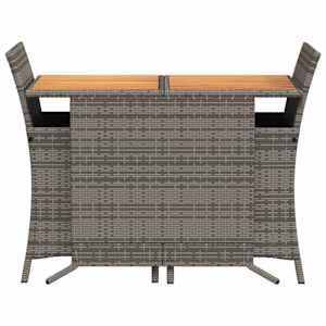 3dílný bistro set s poduškami šedý polyratan - obrázek 4