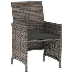 3dílný bistro set s poduškami šedý polyratan - obrázek 5