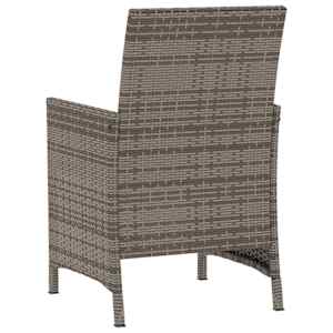 3dílný bistro set s poduškami šedý polyratan - obrázek 8