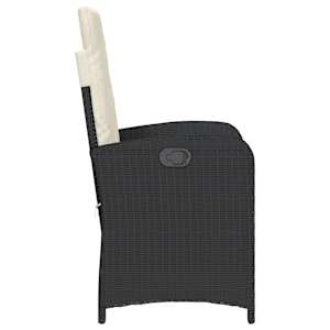 3dílný bistro set s poduškami černý polyratan - obrázek 6