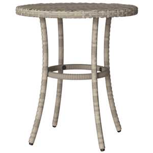 3dílný bistro set s poduškami světle šedý polyratan - obrázek 9