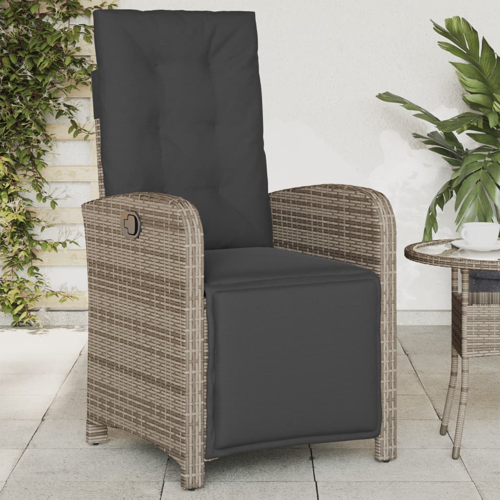 Gartensessel Verstellbar mit Fußteil Gartenstuhl Sessel Stuhl Poly Rattan vidaXL