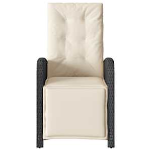3dílný bistro set s poduškami černý polyratan - obrázek 5
