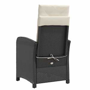 3dílný bistro set s poduškami černý polyratan - obrázek 7