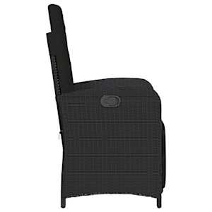 3dílný bistro set s poduškami černý polyratan - obrázek 6