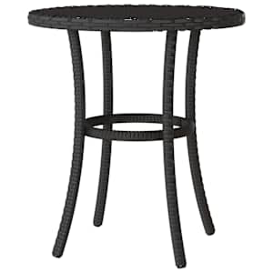 3dílný bistro set s poduškami černý polyratan - obrázek 9