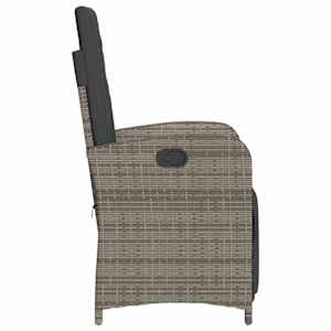 3dílný bistro set s poduškami šedý polyratan - obrázek 6