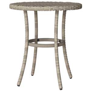 3dílný bistro set s poduškami světle šedý polyratan - obrázek 9