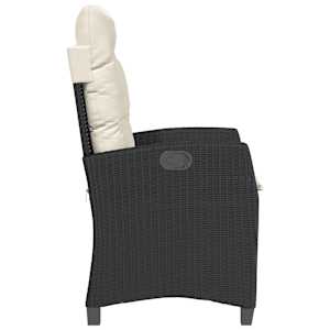 3dílný bistro set s poduškami černý polyratan - obrázek 6
