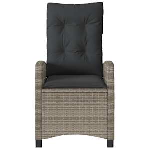3dílný bistro set s poduškami šedý polyratan - obrázek 5