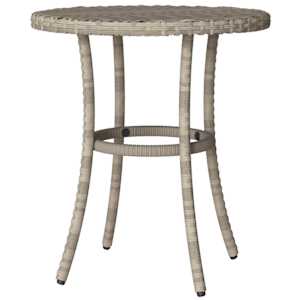 3dílný bistro set s poduškami světle šedý polyratan - obrázek 9