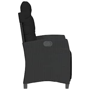 3dílný bistro set s poduškami černý polyratan - obrázek 6
