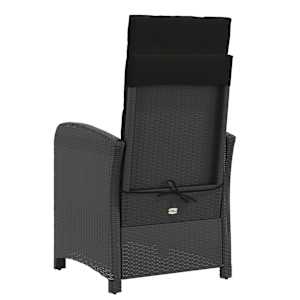 3dílný bistro set s poduškami černý polyratan - obrázek 7