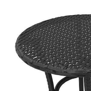 3dílný bistro set s poduškami černý polyratan - obrázek 14