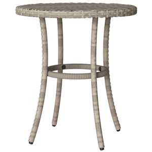 3dílný bistro set s poduškami světle šedý polyratan - obrázek 9