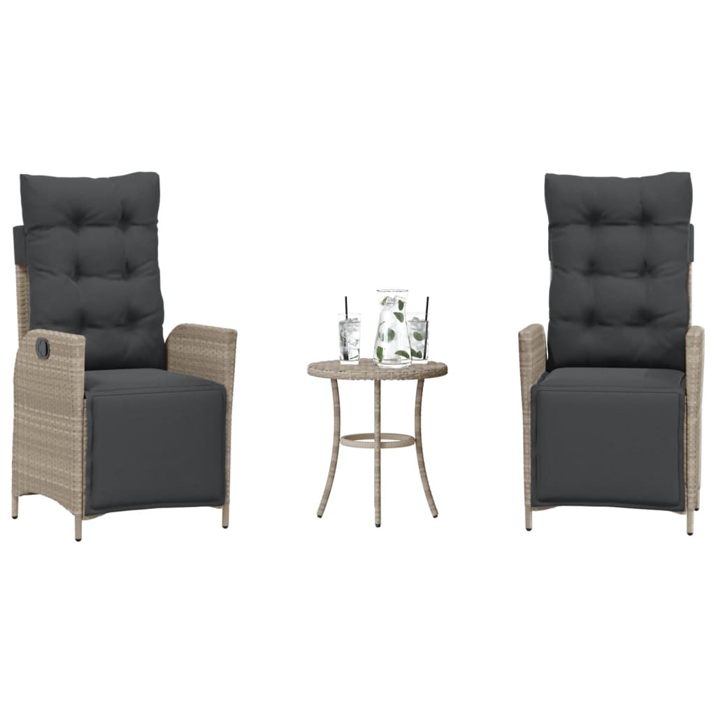 Bistro Set Light Grey, Anthracite