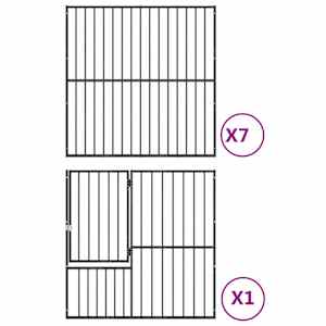 Ohrádka pro psy 8 panelů černá pozinkovaná ocel - obrázek 8