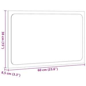 Koupelnové zrcadlo s LED dub sonoma 60 x 8,5 x 38 cm kompozit - obrázek 14