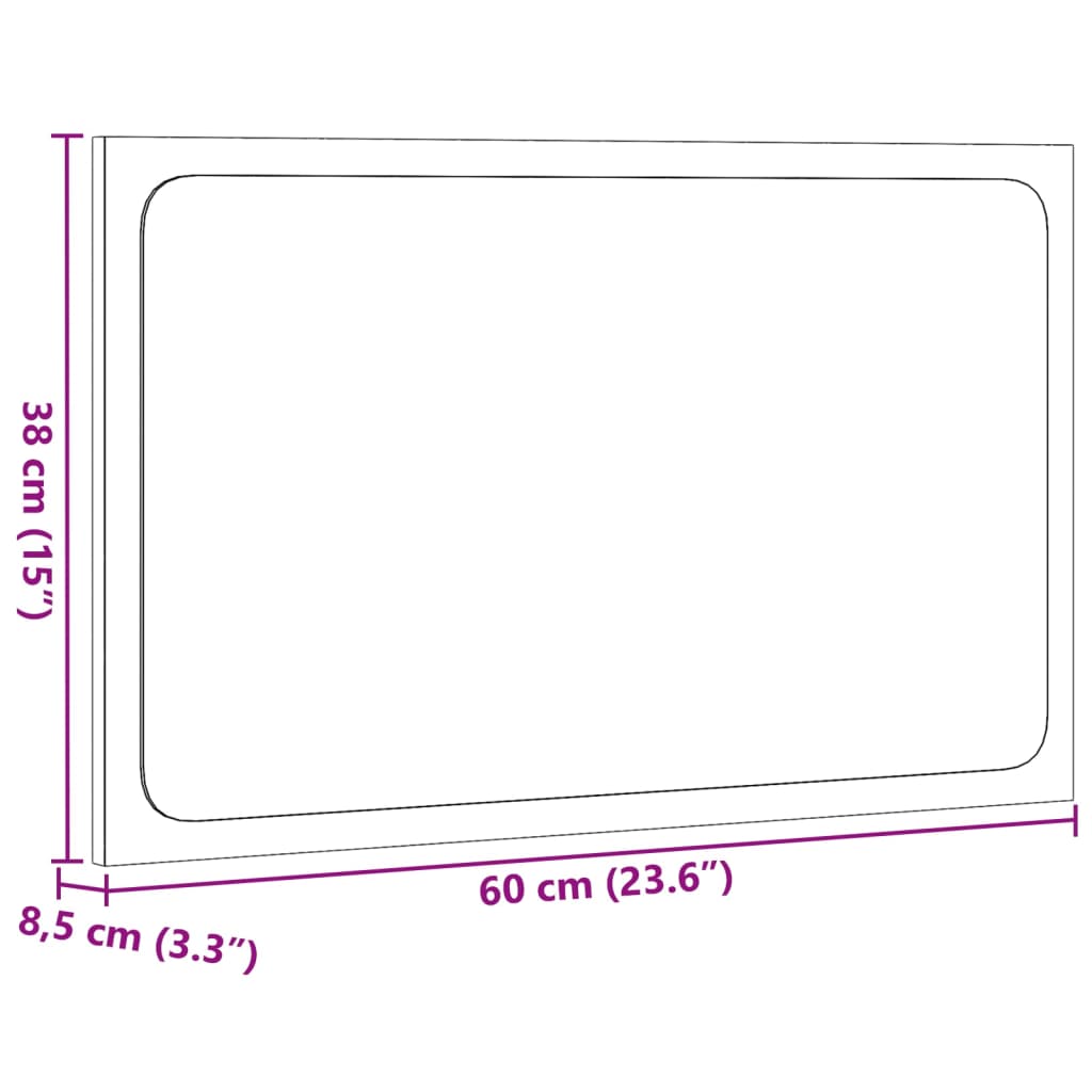 Koupelnové zrcadlo s LED šedé sonoma 60 x 8,5 x 38 cm kompozit - obrázek 14