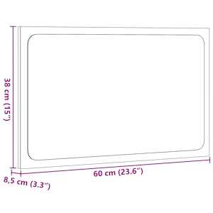 Koupelnové zrcadlo s LED šedé sonoma 60 x 8,5 x 38 cm kompozit - obrázek 14