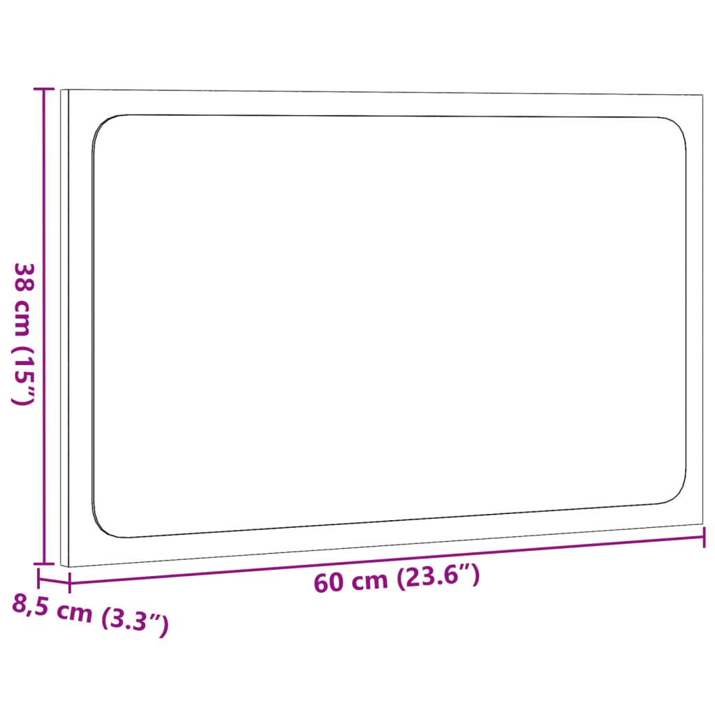 Koupelnové zrcadlo s LED hnědý dub 60 x 8,5 x 38 cm kompozit - obrázek 14