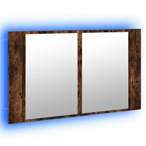 LED koupelnová skříňka se zrcadlem kouřový dub 80x12x45cm akryl - obrázek 5