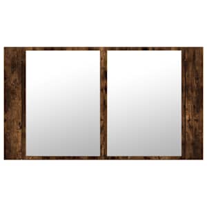LED koupelnová skříňka se zrcadlem kouřový dub 80x12x45cm akryl - obrázek 7