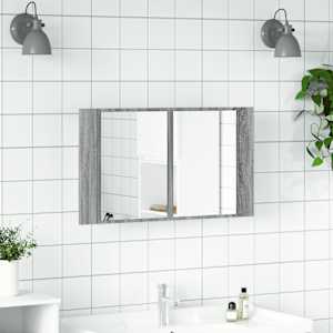 LED koupelnová skříňka se zrcadlem šedá sonoma 80x12x45cm akryl - obrázek 3