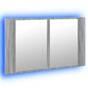 LED koupelnová skříňka se zrcadlem šedá sonoma 80x12x45cm akryl - obrázek 5