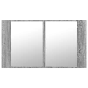 LED koupelnová skříňka se zrcadlem šedá sonoma 80x12x45cm akryl - obrázek 7