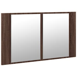 LED koupelnová skříňka se zrcadlem hnědý dub 80x12x45 cm akryl - obrázek 6