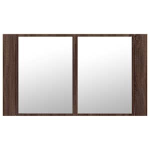 LED koupelnová skříňka se zrcadlem hnědý dub 80x12x45 cm akryl - obrázek 7