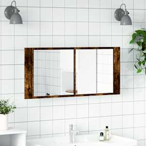 LED koupelnová skříňka se zrcadlem kouřový dub 100 x 12 x 45 cm - obrázek 3