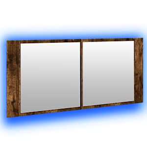 LED koupelnová skříňka se zrcadlem kouřový dub 100 x 12 x 45 cm - obrázek 5