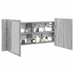 LED koupelnová skříňka se zrcadlem šedá sonoma 100 x 12 x 45 cm - obrázek 1