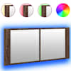 vidaXL vannitoa LED-peeglikapp, pruun tamm, 100 x 12 x 45 cm