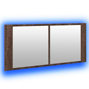 LED koupelnová skříňka se zrcadlem hnědý dub 100 x 12 x 45 cm - obrázek 5