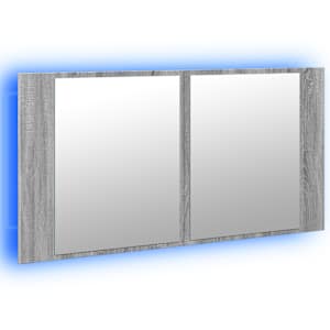 LED koupelnová skříňka se zrcadlem šedá sonoma 90x12x45cm akryl - obrázek 5