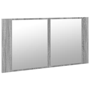 LED koupelnová skříňka se zrcadlem šedá sonoma 90x12x45cm akryl - obrázek 6