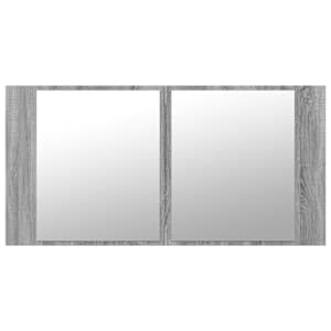 LED koupelnová skříňka se zrcadlem šedá sonoma 90x12x45cm akryl - obrázek 7