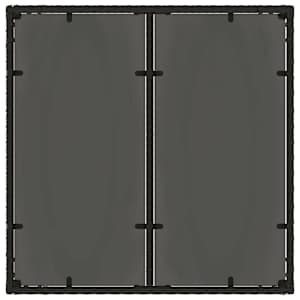 Zahradní stůl se skleněnou deskou černý 90x90x75 cm polyratan - obrázek 7