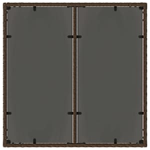 Zahradní stůl se skleněnou deskou hnědý 90x90x75 cm polyratan - obrázek 7