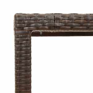 Zahradní stůl se skleněnou deskou hnědý 90x90x75 cm polyratan - obrázek 9