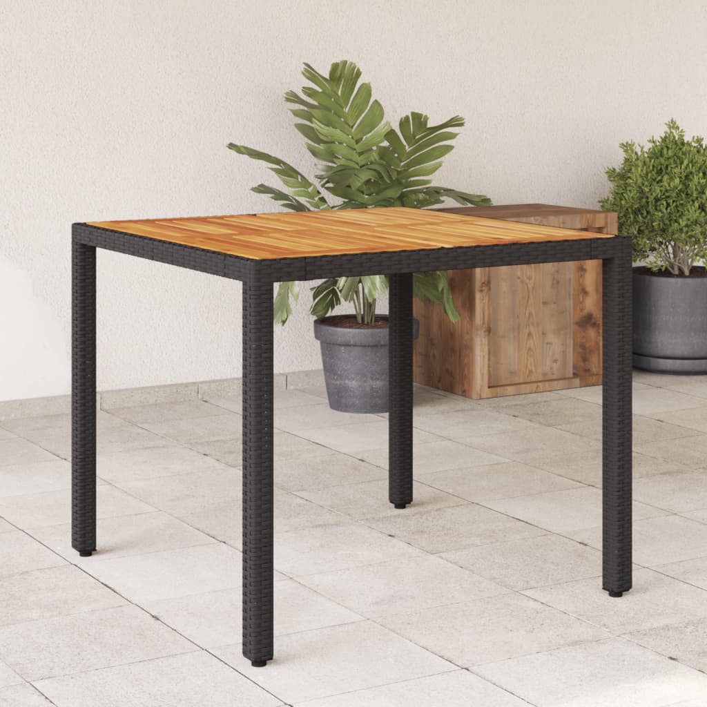 vidaXL Tr&auml;dg&aring;rdsbord med akaciatr&auml; svart 90x90x75 cm konstrotting