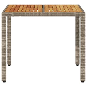 Zahradní stůl s akáciovou deskou šedý 90 x 90 x 75 cm polyratan - obrázek 4