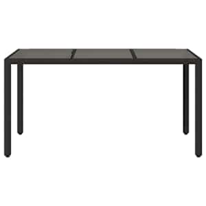 Zahradní stůl se skleněnou deskou černý 150x90x75 cm polyratan - obrázek 4