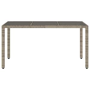 Zahradní stůl se skleněnou deskou šedý 150x90x75 cm polyratan - obrázek 4