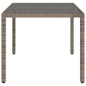 Zahradní stůl se skleněnou deskou šedý 150x90x75 cm polyratan - obrázek 5